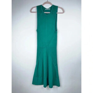 A.L.C. Emerald Green Rib Knit Dress Sleeveless Midi Drop Waist Stretch XS Small